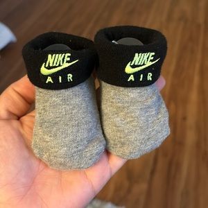 Nike baby booties gray/ black / neon green (infant )
